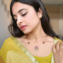 Locketto Grape Design Pota Stone And Pearl Invisible Necklace 