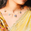 Locketto Lightweight Multicolor Lotus Design Invisible Necklace