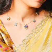 Locketto Lightweight Multicolor Lotus Design Invisible Necklace