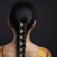 Locketto Lightweight Sky Blue Flower Pota Stone U Pin