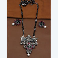 HR Sales Oxidised Plated Traditional Pota Stone Mangalsutra