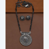 HR Sales Oxidised Plated Traditional Pota Stone Mangalsutra