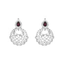 Etnico Silver Plated Traditional Design Stone Work Choker Necklace Jewellery Set With Chandbali Earring & Maang Tikka For Women/Girls (M4170ZWi)