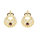 Etnico Gold Plated Traditional Design Stone Work Choker Necklace Jewellery Set With Chandbali Earring & Maang Tikka For Women/Girls (M4171WWi)