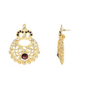 Etnico Gold Plated Traditional Design Stone Work Choker Necklace Jewellery Set With Chandbali Earring & Maang Tikka For Women/Girls (M4171WWi)