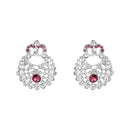 Etnico Silver Plated Traditional Design Stone Work Choker Necklace Jewellery Set With Chandbali Earring & Maang Tikka For Women/Girls (M4171ZWi)