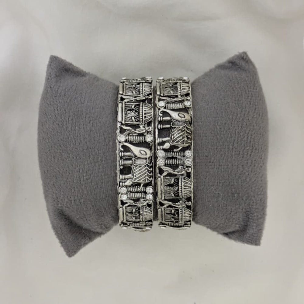 Shree Asha Bangles Oxidised Plated Elephant Motif Bangles Set