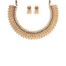 Etnico Gold Plated Traditional Golden Necklace & Earrings Set For Women (MC062FL)