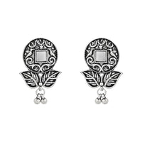 Etnico Ethnic Silver Oxidized Traditional Afghani Choker Necklace Jewellery Set for Women (MC135OX)
