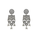 Etnico Ethnic Silver Oxidized Traditional Afghani Choker Necklace Jewellery Set for Women (MC143OX)