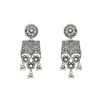 Etnico Ethnic Silver Oxidized Traditional Afghani Choker Necklace Jewellery Set for Women (MC143OX)