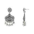 Etnico Ethnic Silver Oxidized Traditional Afghani Choker Necklace Jewellery Set for Women (MC145OX)