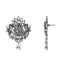 Etnico Ethnic Stylish Silver Oxidised Radha Krishna Design Long Necklace Jewellery Set for Women And Girls (MC164ZW)