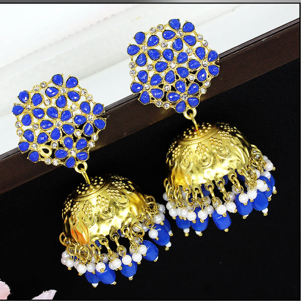 Mahavir Gold Plated Jhumki Earrings