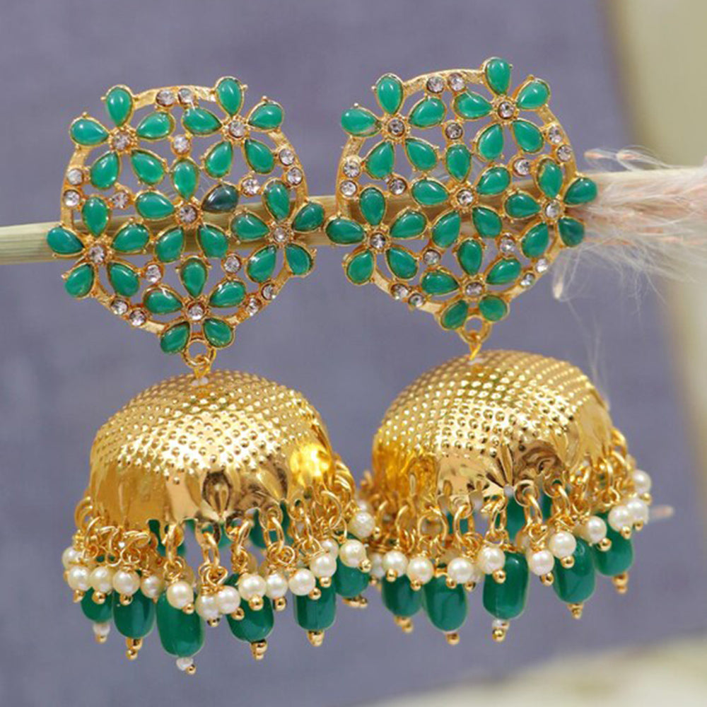 Mahavir Gold Plated Jhumki Earrings