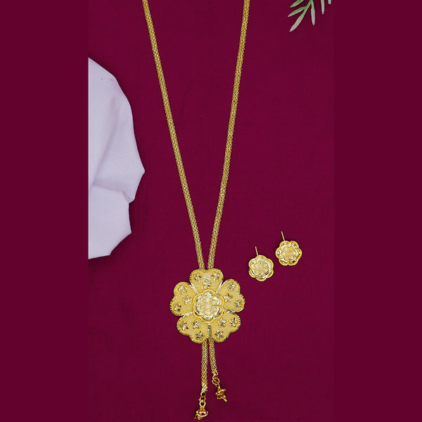 Mahavir Gold Plated Long Necklace Set