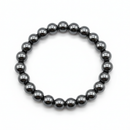 Etnico Hematite Bracelet for Men Women | Black Beaded Stretch Bracelet | Reiki Stone Healing Crystal Style Bracelet for Balance, Harmony & Positive Energy | Gift for Men Women (MJB003B)