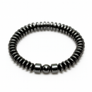 Etnico Hematite Stretchable Bead Bracelet with Disc & Accent Stones for Energy, Balance & Modern Style (MJB004)