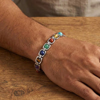 Etnico Rudraksha Chakra Balance Bracelet | Inspired by Mindfulness, Positivity & Inner Harmony | 7 Stone & Rudraksha Spiritual Bracelet for Men & Women