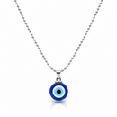 Etnico Evil Eye Pendant Necklace with Metallic Ball Chain for Protection & Everyday Style (MJN001S)