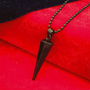 Etnico Black Prism Pendant Necklace with Geometric Design & Beaded Chain (MJN009B)