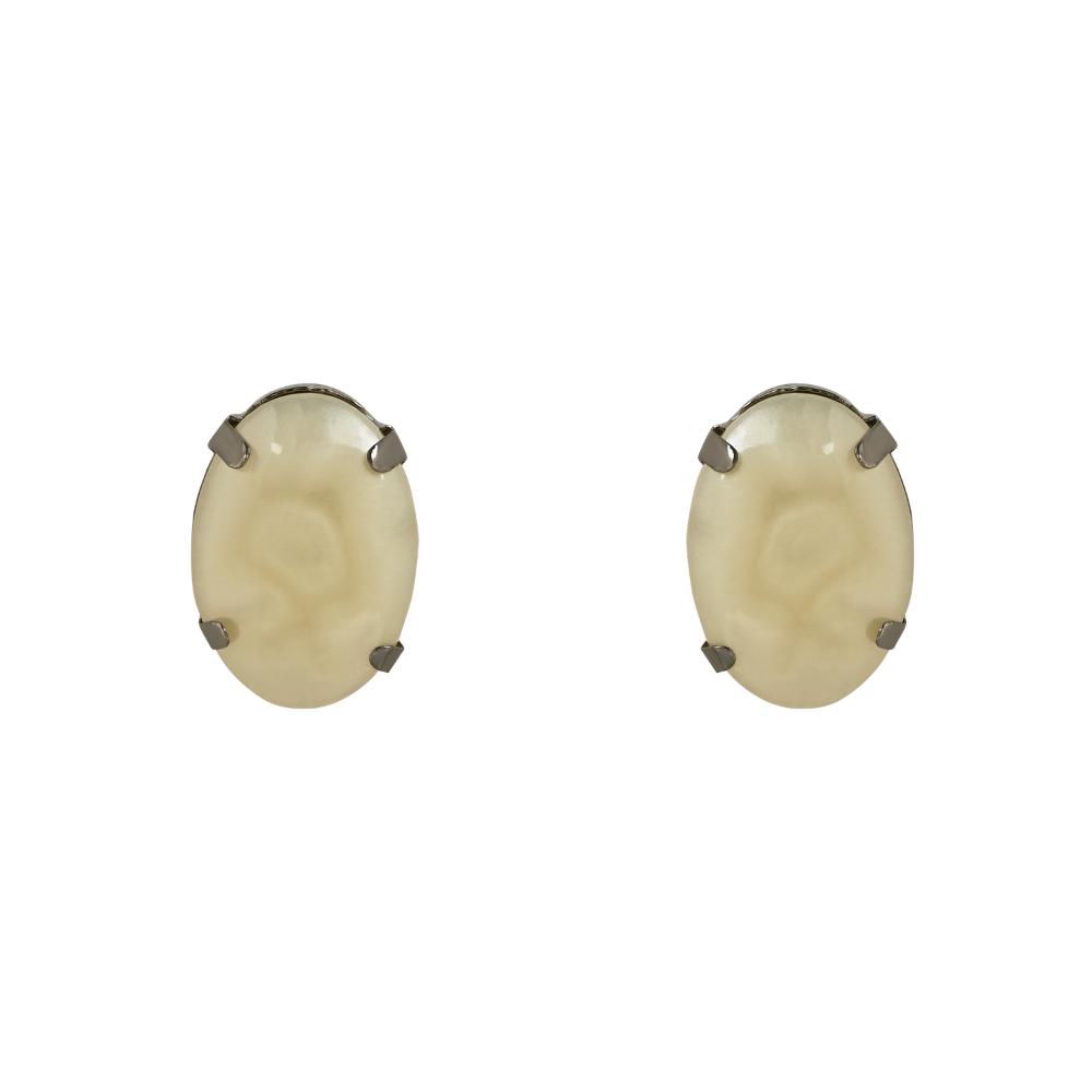 Etnico Glamorous Fashionable Eye-Catching Cream Beaded Choker and Earrings Set For Women/Girls (ML318Cr)