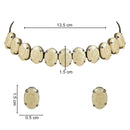 Etnico Glamorous Fashionable Eye-Catching Cream Beaded Choker and Earrings Set For Women/Girls (ML318Cr)