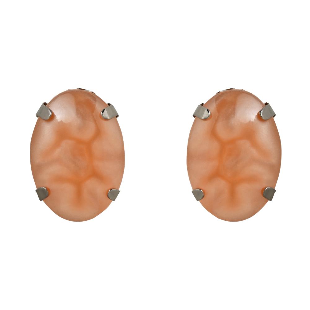 Etnico Glamorous Fashionable Eye-Catching Peach Beaded Choker and Earrings Set For Women/Girls (ML318Pe)
