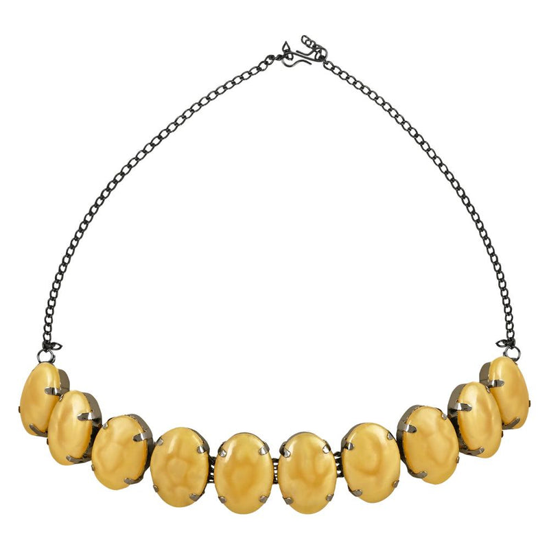 Etnico Glamorous Fashionable Eye-Catching Yellow Beaded Choker and Earrings Set For Women/Girls (ML318Y)