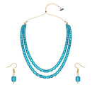 Etnico Stylish Multi Layer Pearl Necklace Jewellery Set with Earrings for Women and Girls (ML328PG)