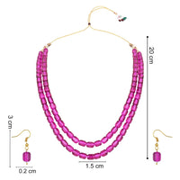 Etnico Stylish Multi Layer Pearl Necklace Jewellery Set with Earrings for Women and Girls (ML328Wi)