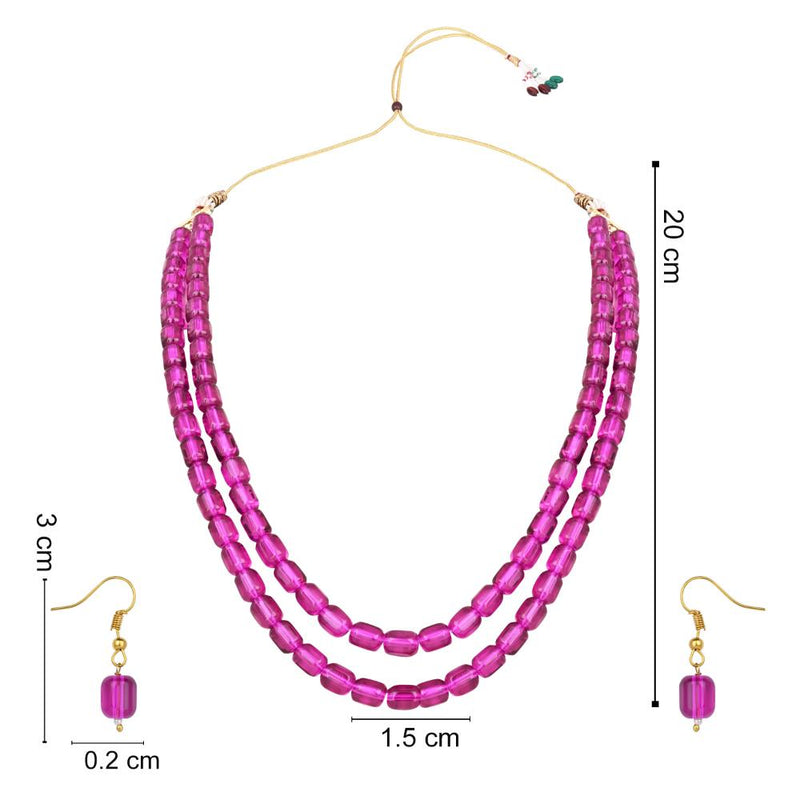 Etnico Stylish Multi Layer Pearl Necklace Jewellery Set with Earrings for Women and Girls (ML328Wi)