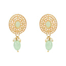 Etnico Traditional Handcrafted Pearl Necklace Jewellery Set With Earrings & Maang Tikka Set For Women And Girls (Mint)