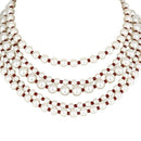 Etnico Latest Fashion Stylish Multi Layered Pearl Beads Necklace Jewellery Set For Women (ML338M)