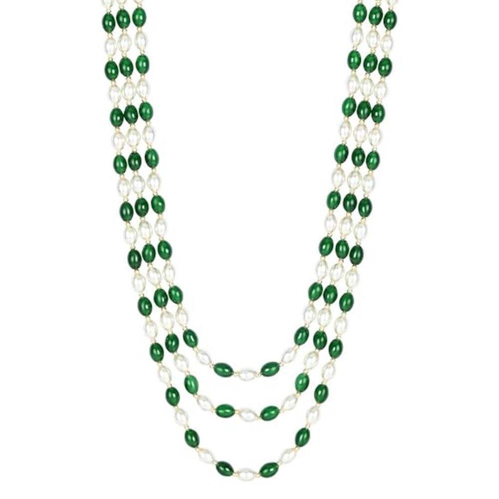 Etnico Multistrand Pearl Necklace/Dulha Moti Mala/Maharaja Haar/Groom Necklace For Men (MLP46WG)