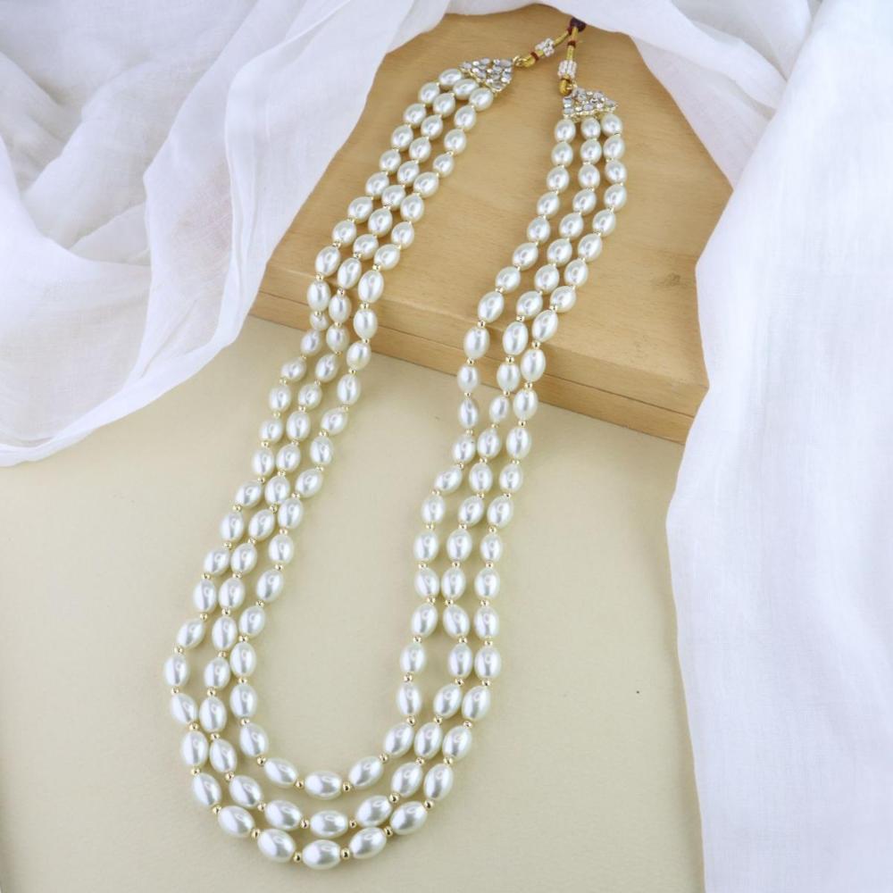 Etnico Multistrand Pearl Necklace/Dulha Moti Mala/Maharaja Haar/Groom Necklace For Men (MLP46R)