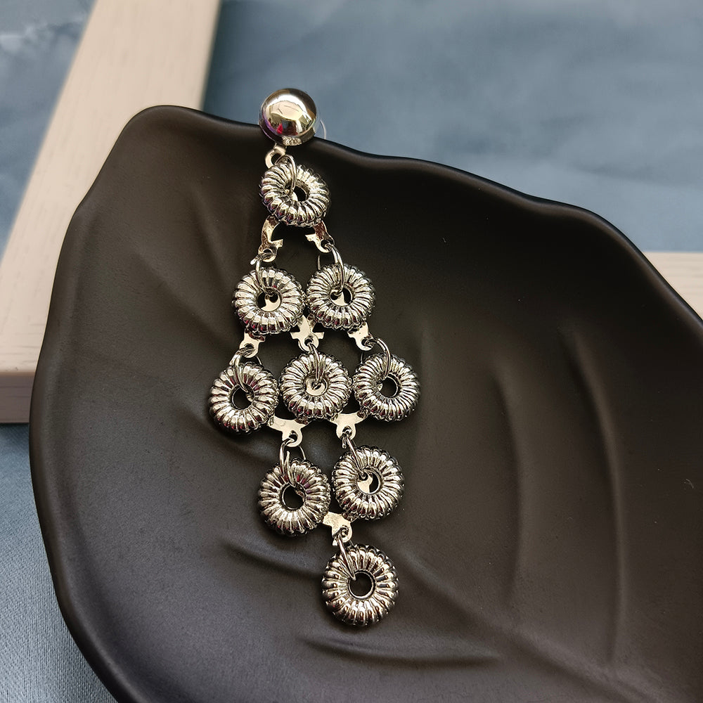 Viky Black Plated Dangler Earrings