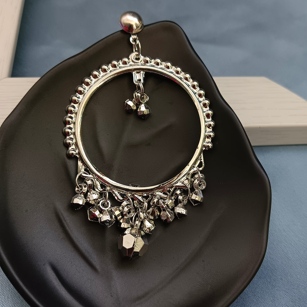 Viky Black Plated Dangler Earrings