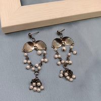 Viky Black Plated Dangler Earrings