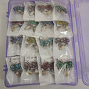 Urthn Black Plating Stylish Pota Stone And Shell Butterfly Studs Earrings 
