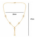 EtnicoFashion Gold Plated Heart Lariat Chain Necklace for Women Stylish Trendy Long Necklace (N008W)