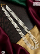 LAFZ Elegant 5-Line White Bead Mala Necklace“ 20" Lenght  Festal Kantha Mala