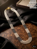 LAFZ Elegant 4-Line Pearl & Hydro Bead Mala Necklace 20 Lenght Kantha Mala