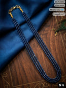 LAFZ Elegant 3-Line Hydro Beads Mala Necklace 20 Length Round Crystal Mala