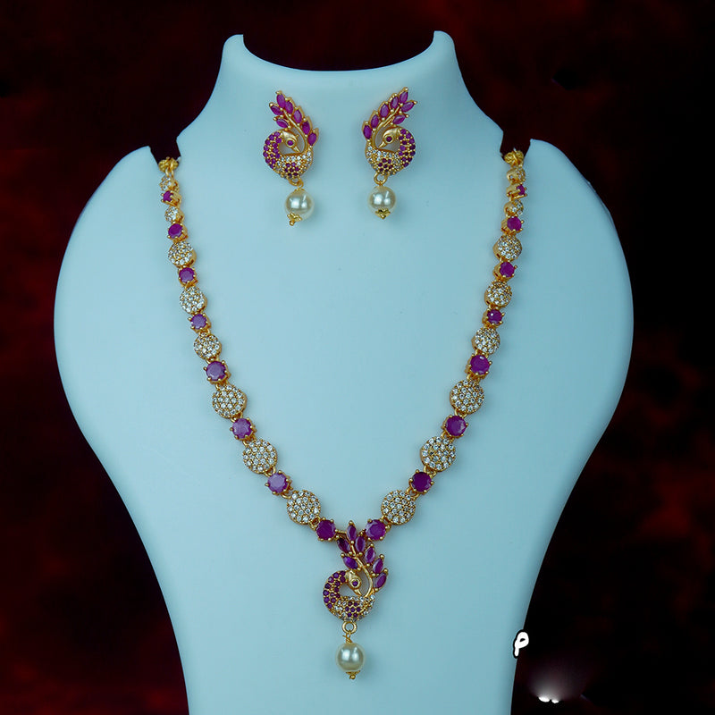 Diksha Collection Gold Plated Austrian Stone Necklace Set