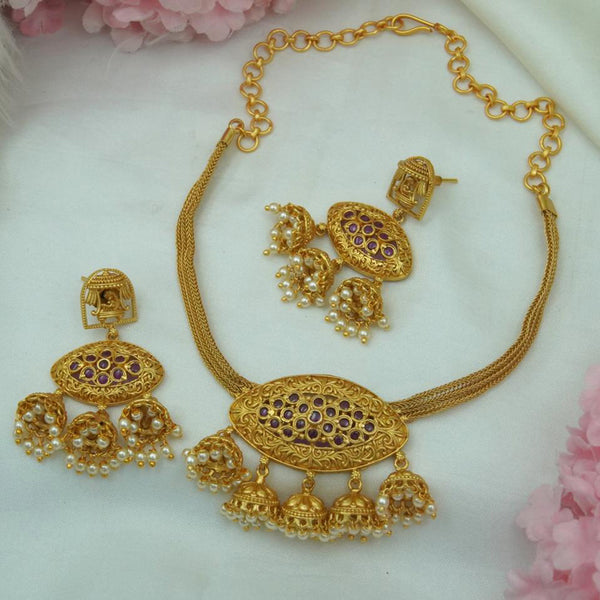 Diksha Collection Gold Plated Necklace Set