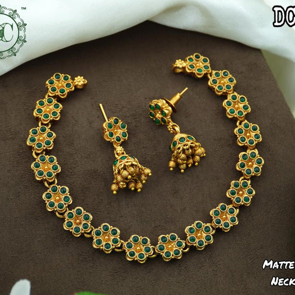 Diksha Collection Gold Plated Pota Necklace Set