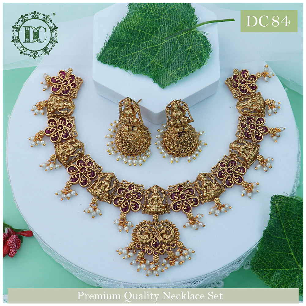 Diksha Collection Gold Plated Temple Neckace Set