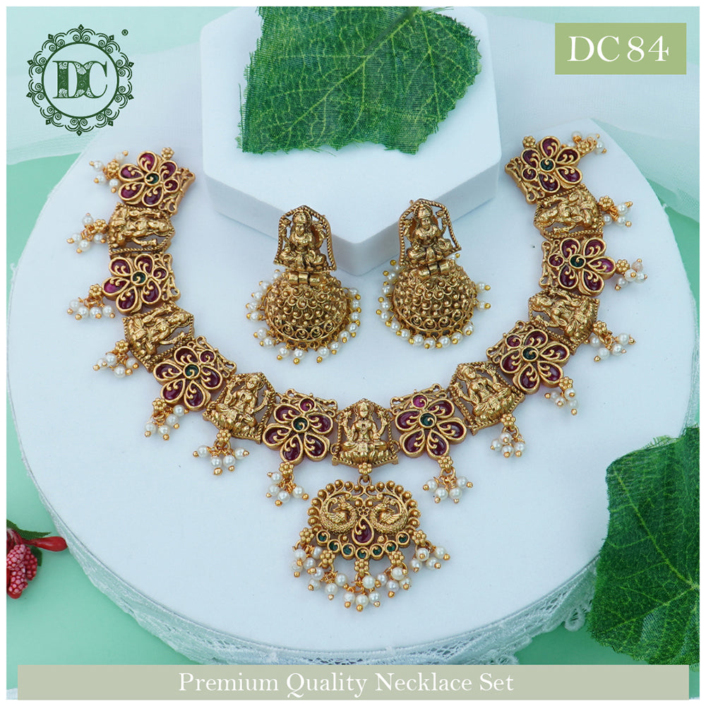 Diksha Collection Gold Plated Temple Neckace Set