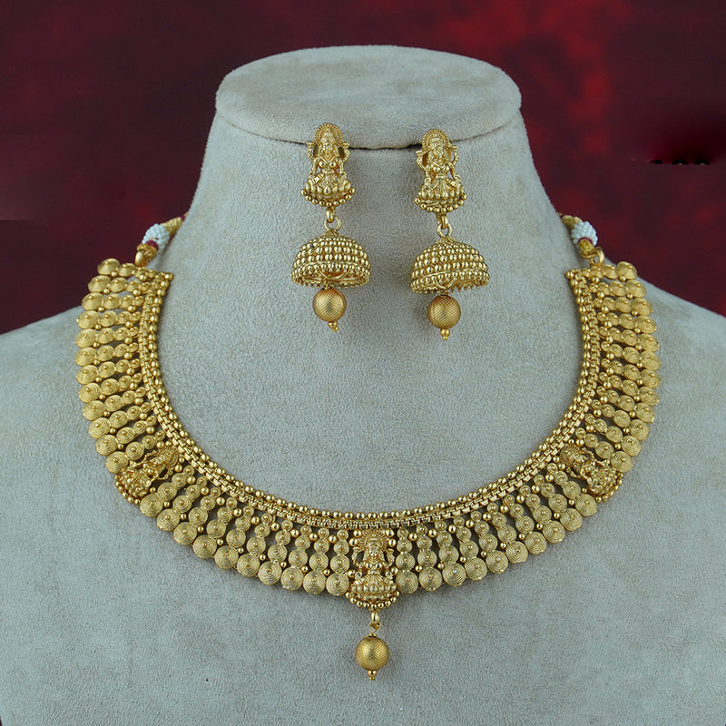 Diksha Collection Gold Plated Temple Necklace Set